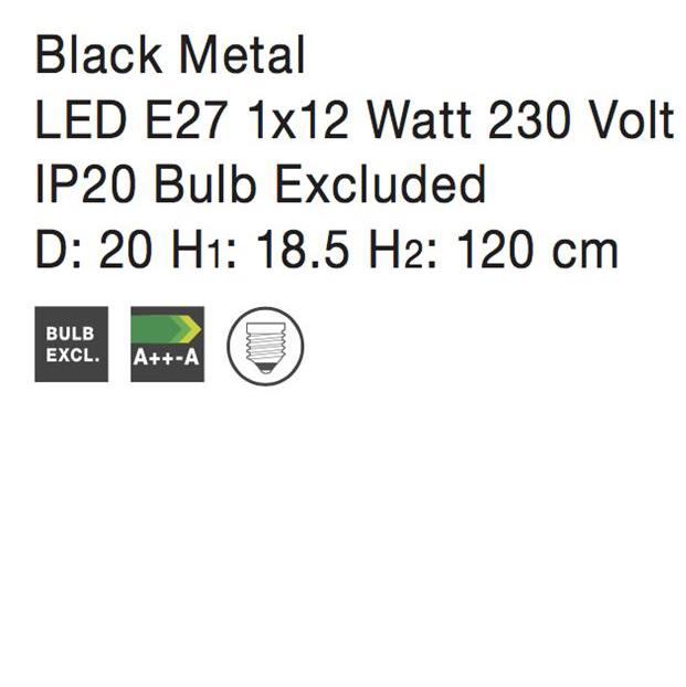 Lustra cupru/neagra tip pendul Ivana abajur geometric din tije metalice, Ø 20/35 cm, 672801 - Novaluce [9]
