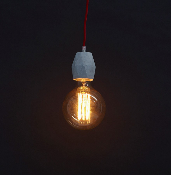 Lustra de design horeca gri ATUPAKA in stil industrial cu fir rosu, HL00570GR - Kokoon [7]