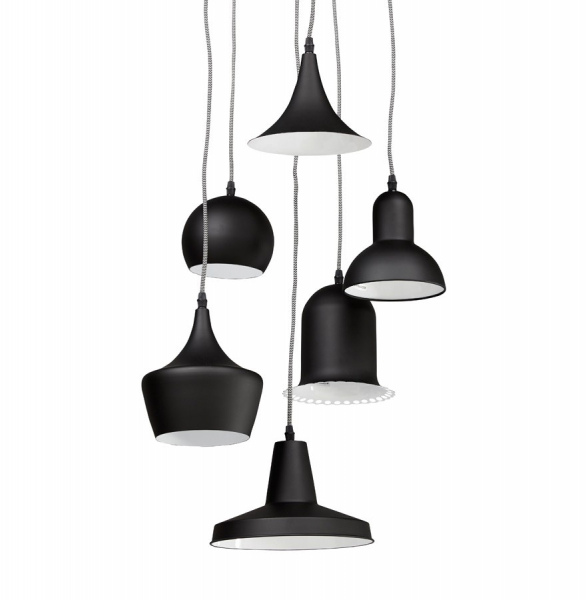 Lustra de design neagra PENGAN in stil industrial 6 corpuri 50x50x175 cm cu abajur din metal, HL00430BL - Kokoon [2]