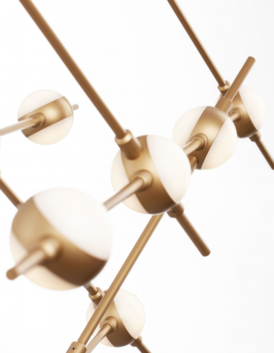 Lustra de lux aurie dimabila din metal Molecule 14 becuri, iluminare LED, 9180614 - Novaluce [6]