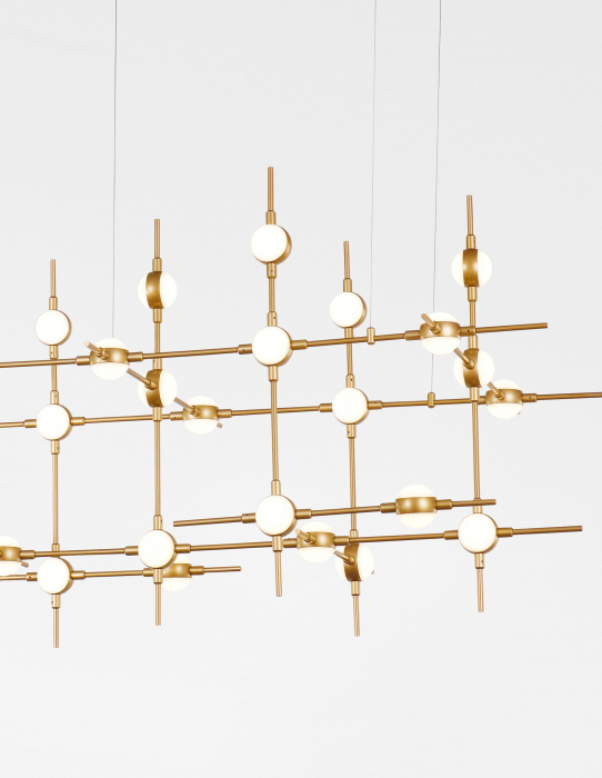 Lustra de lux aurie dimabila din metal Molecule 30 becuri, iluminare LED, 9180630 - Novaluce [6]