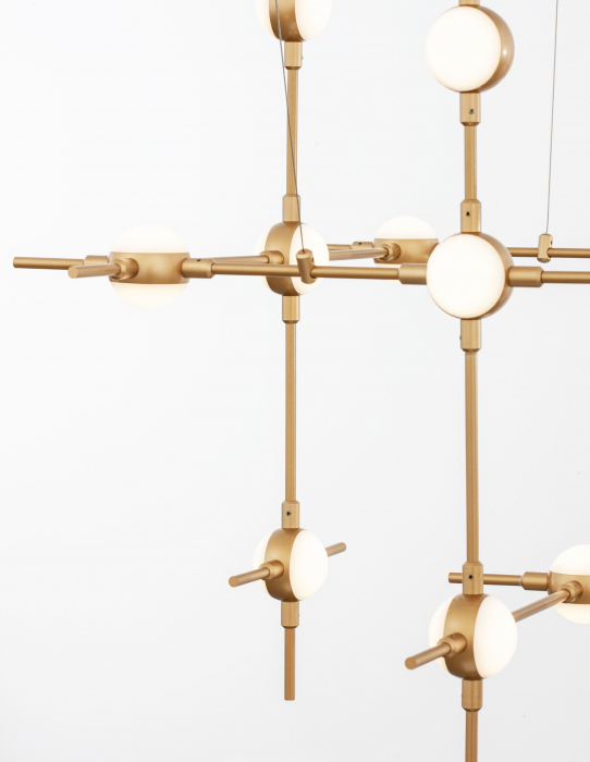 Lustra de lux aurie dimabila din metal Molecule 30 becuri, iluminare LED, 9180630 - Novaluce [2]