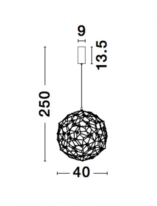 Lustra de lux aurie forma glob Roselle 40/60/80 cm, iluminare LED, metal, 9288080 - Novaluce [9]