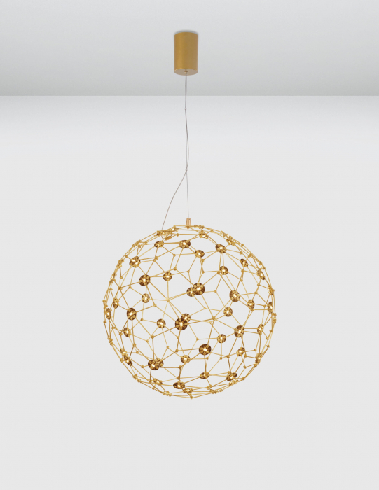 Lustra de lux aurie forma glob Roselle 40/60/80 cm, iluminare LED, metal, 9288080 - Novaluce [5]