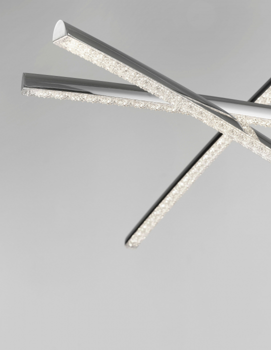 Lustra de lux crom cu cristale Gisselle 90 cm, iluminare LED 3 piese, 81007601 - Novaluce [3]