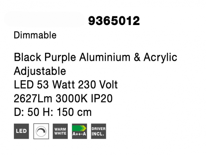 Lustra de lux dimabila glob cercuri LED Niraj Ø50/70 cm, negru purpuriu, 9365012 - Novaluce [11]