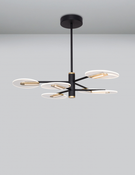 Lustra de lux moderna Tekla auriu cu negru, iluminare LED 42W, 9545406 - Novaluce [3]