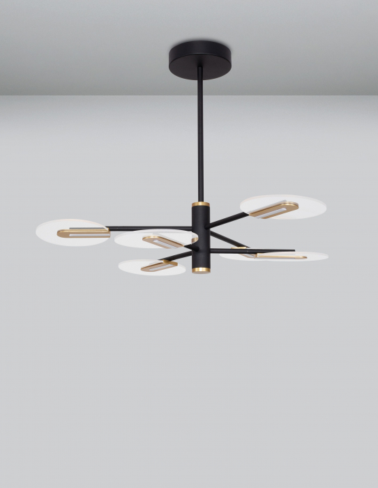 Lustra de lux moderna Tekla auriu cu negru, iluminare LED 42W, 9545406 - Novaluce [2]