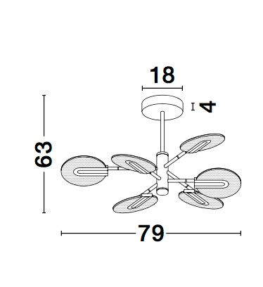 Lustra de lux moderna Tekla auriu cu negru, iluminare LED 42W, 9545406 - Novaluce [7]