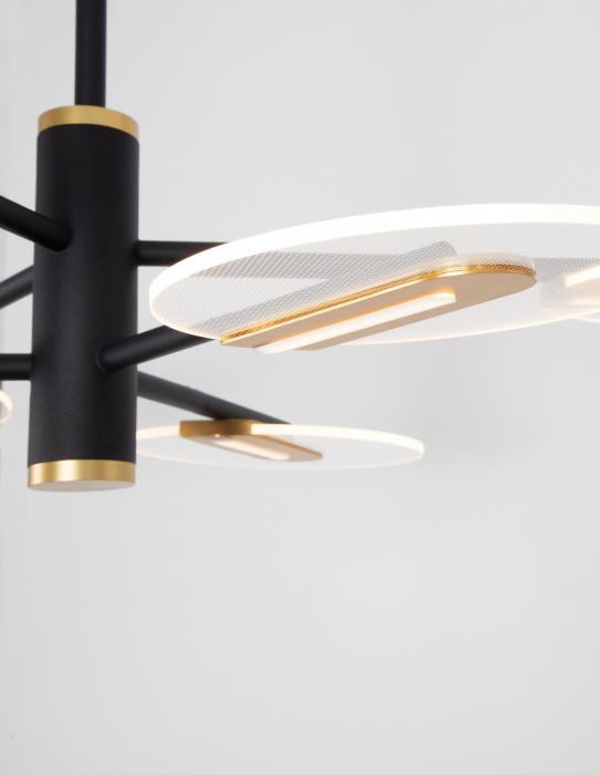 Lustra de lux moderna Tekla auriu cu negru, iluminare LED 42W, 9545406 - Novaluce [5]