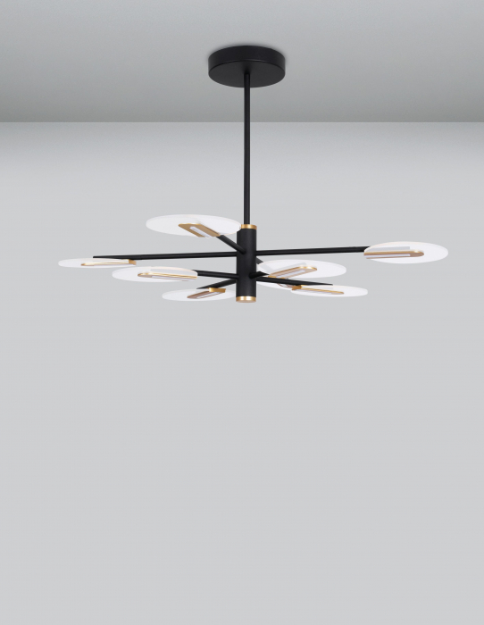 Lustra de lux moderna Tekla auriu cu negru, iluminare LED 56W, 9545408 - Novaluce [5]