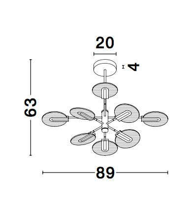 Lustra de lux moderna Tekla auriu cu negru, iluminare LED 56W, 9545408 - Novaluce [7]