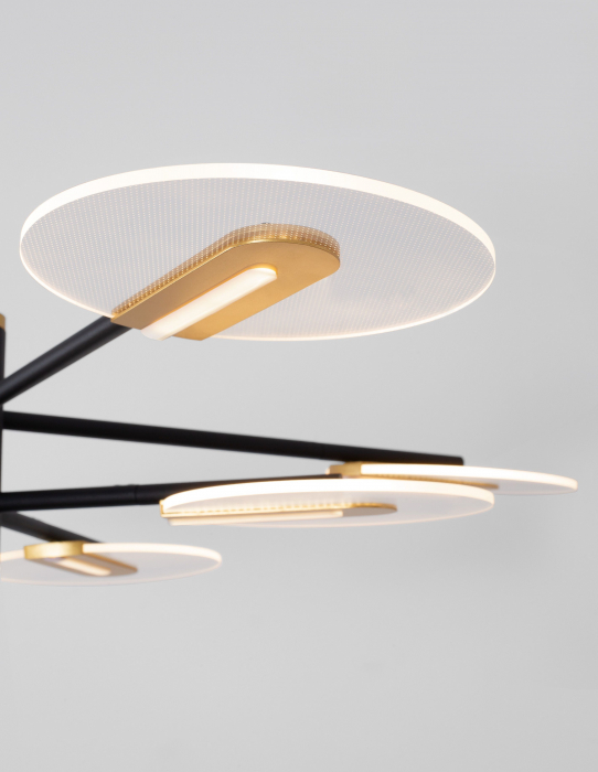 Lustra de lux moderna Tekla auriu cu negru, iluminare LED 56W, 9545408 - Novaluce [4]