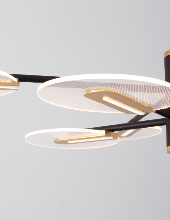 Lustra de lux moderna Tekla auriu cu negru, iluminare LED 56W, 9545408 - Novaluce [3]