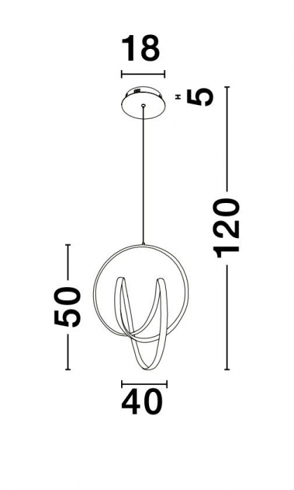 Lustra de lux neagra cu pendul rasucit LED suspendat Damja Ø40 cm, lumina dimabila, 9104311 - Novaluce [7]