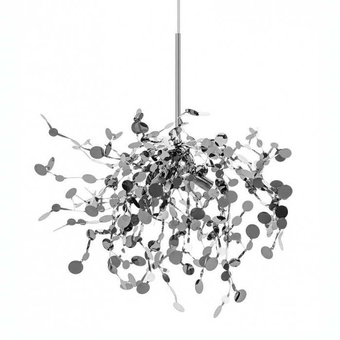 Lustra design elegant lux Anastasie single, 40x40 cm, argintiu crom/auriu, 1676 - Stepintodesign [5]