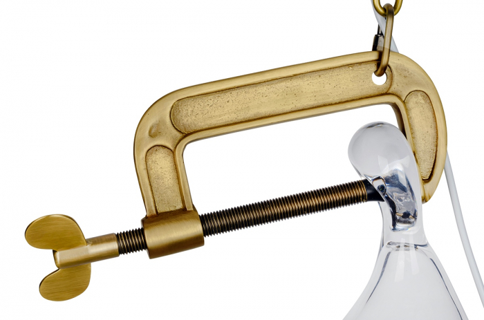 Lustra design extravagant Guto 20x44 cm, metal auriu/sticla, MD10961-1S.BRASS - King [10]