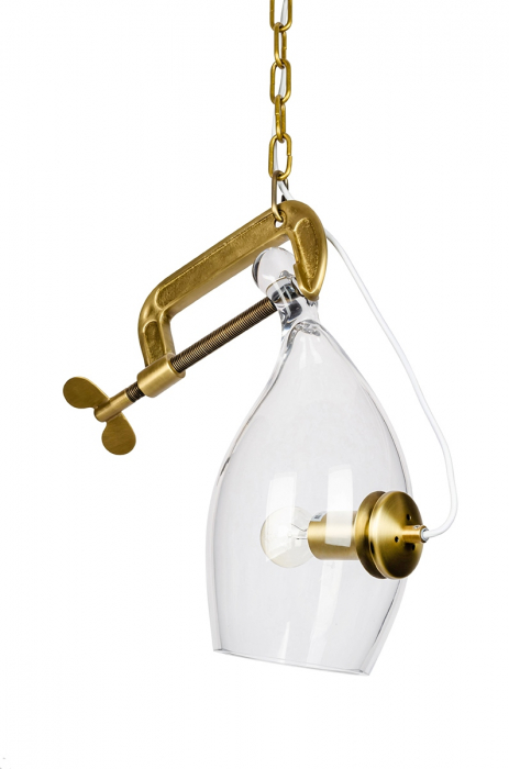 Lustra design extravagant Guto 20x44 cm, metal auriu/sticla, MD10961-1S.BRASS - King [4]