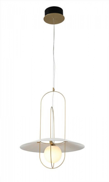Lustra design Laylah 60x43 cm, metal auriu/abajur alb sticla, MD60190-1B-430 - King [3]