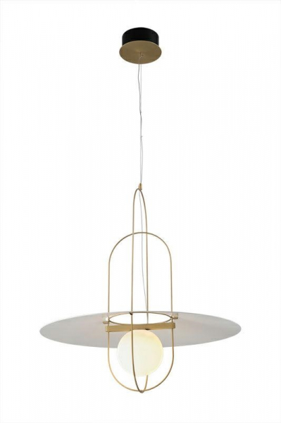 Lustra design Laylah 60x43 cm, metal auriu/abajur alb sticla, MD60190-1B-430 - King [4]