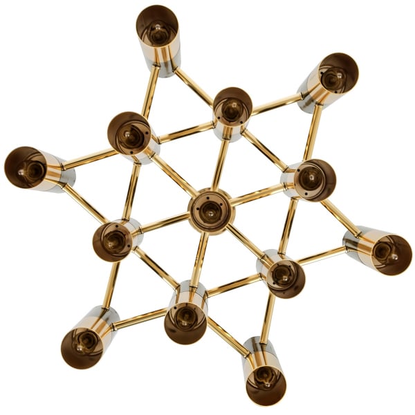 Lustra design lux Bara 60x60 cm, negru lucios/metal auriu, DW-d0035-13P - King [8]