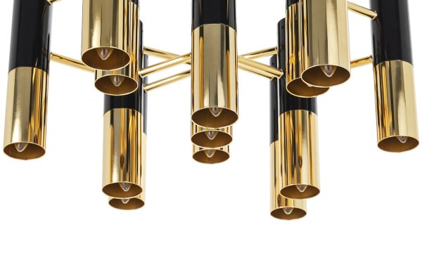 Lustra design lux Bara 60x60 cm, negru lucios/metal auriu, DW-d0035-13P - King [3]