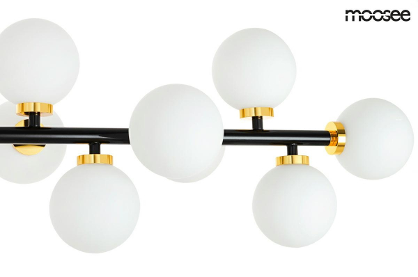 Lustra design lux Finna M 130 cm, structura metalica negru/auriu, 16 becuri LED, MSE010100117 - King [2]