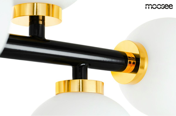 Lustra design lux Finna M 130 cm, structura metalica negru/auriu, 16 becuri LED, MSE010100117 - King [4]