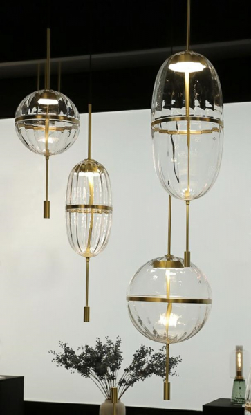 Lustra design lux Murillo Ball in forma de glob, sticla/suport auriu, MD12001-1Y-300 - King [3]