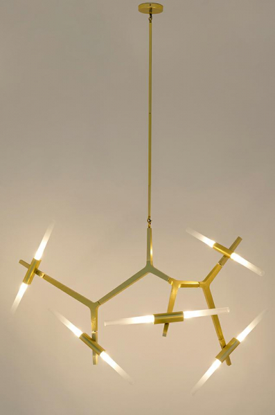 Lustra design minimalist Tree, 10 becuri, neagra/aurie, XCP8053-10 - King [10]