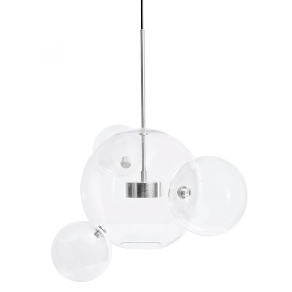 Lustra bule transparente sticla Bubble Premium 4 aurie/argintie, iluminare LED, design modern, XCP9148-1A - King [7]