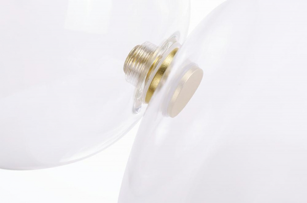 Lustra bule transparente sticla Bubble Premium 4 aurie/argintie, iluminare LED, design modern, XCP9148-1A - King [5]