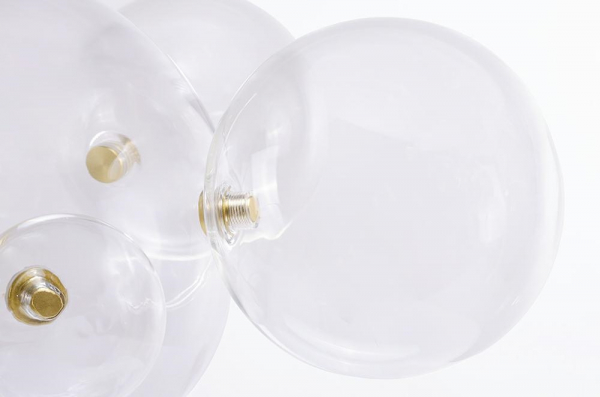 Lustra aurie/argintie cu globuri sticla Bubble Premium 6, iluminare LED, design lux, XCP9148-1B - King [12]