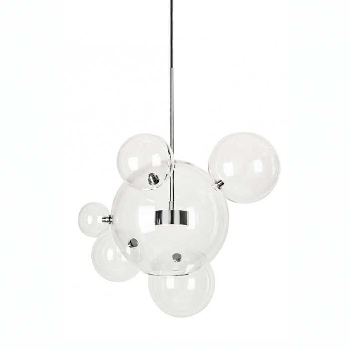 Lustra aurie/argintie cu globuri sticla Bubble Premium 6, iluminare LED, design lux, XCP9148-1B - King [16]