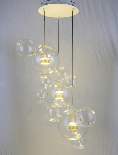 Lustra design modern extravagant Bubble Disc, 3 brate, iluminare LED, XCP9148-3A - King [8]