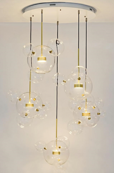 Lustra design modern extravagant Bubble Disc, 5 brate, iluminare LED, XCP9148-5A - King [10]