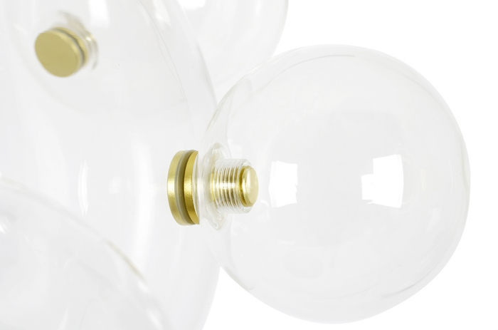 Lustra 3 brate globuri sticla Bubble Line 120 cm aurie/argintie/neagra, iluminare LED, design lux, XCP9148-3B - King [2]