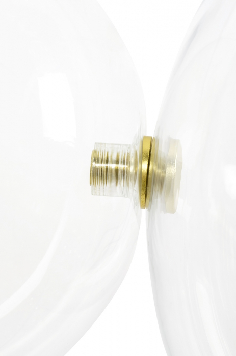Lustra 3 brate globuri sticla Bubble Line 120 cm aurie/argintie/neagra, iluminare LED, design lux, XCP9148-3B - King [3]