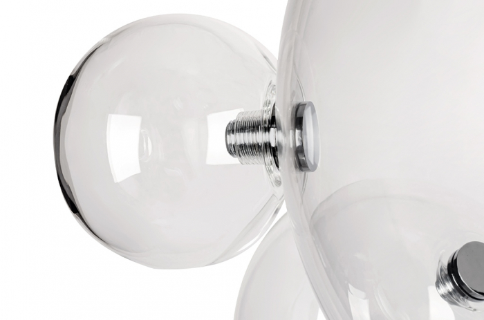 Lustra 3 brate globuri sticla Bubble Line 120 cm aurie/argintie/neagra, iluminare LED, design lux, XCP9148-3B - King [23]