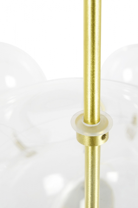 Lustra 3 brate globuri sticla Bubble Line 120 cm aurie/argintie/neagra, iluminare LED, design lux, XCP9148-3B - King [4]