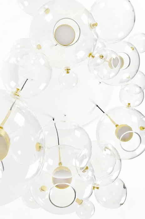 Lustra aurie liniara globuri sticla Bubble Line 160 cm, 5 brate, iluminare LED, XCP9148-5B - King [4]