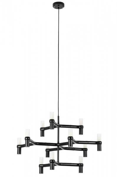 Lustra design modern Oskar, 12 becuri, crom/negru/auriu, XCP9120-12.BLACK - King [3]