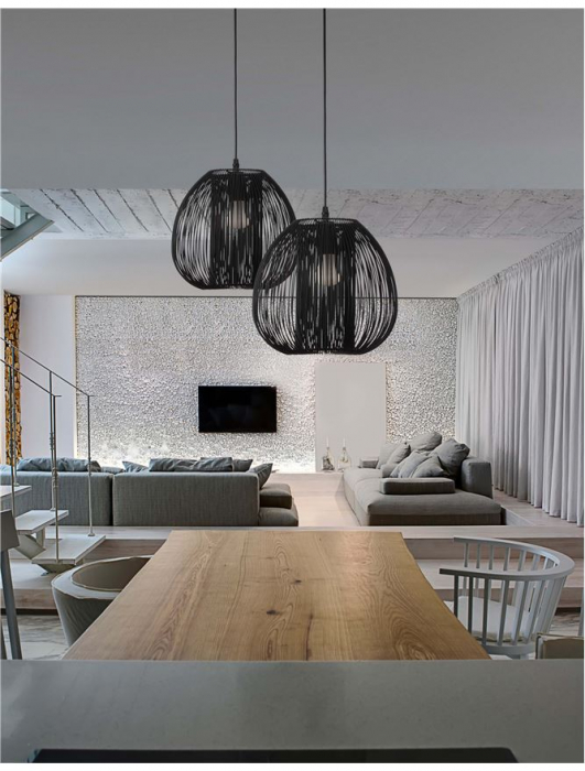 Lustra design rotunda neagra/alba/gri Vesna, din metal, inaltime reglabila, 9586152 - Novaluce [4]