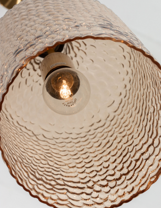 Lustra design vintage forma clopot Kliment sticla galbena/fumurie, 9113711 - Novaluce [14]