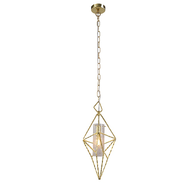 Lustra designer aurie metalica Pryderi, diverse dimensiuni, forma geometrica piramidala, MSE010100130 - King [11]