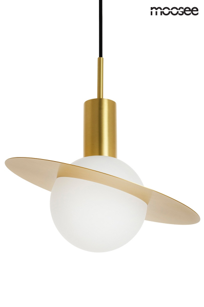 Lustra designer in forma de glob Saturn cu cerc metalic auriu, MSE010100148 - King [2]