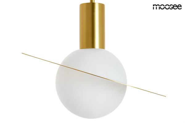 Lustra designer in forma de glob Saturn cu cerc metalic auriu, MSE010100148 - King [3]