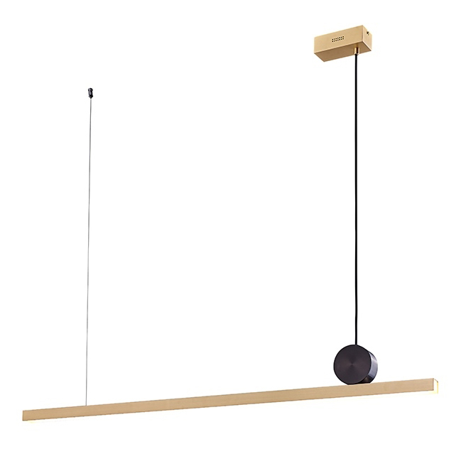 Lustra designer orizontala Wind 88/118 cm, aurie, metal, iluminare LED, MSE010100133 - King [7]
