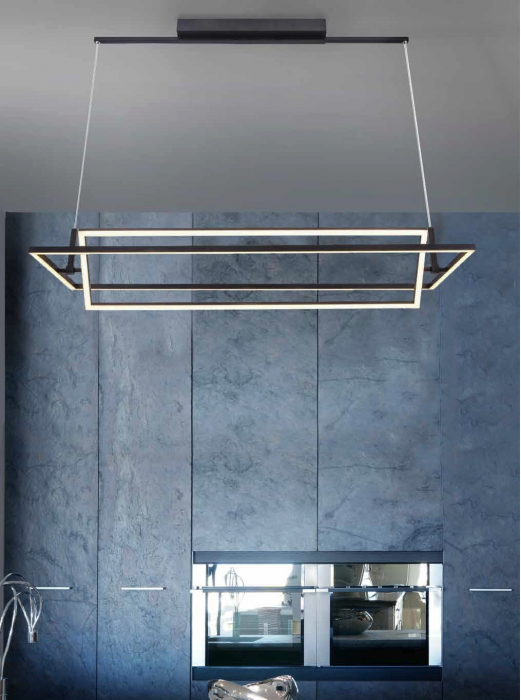 Lustra dimabila alba/neagra iluminare LED Dejan 100 cm, metal crom, design modern, AZ 2911 - Azzardo [4]