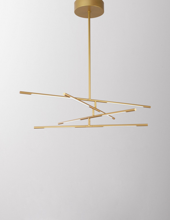 Lustra dimabila aurie/neagra cu bete rotative Rocco 84 cm, iluminare LED, stil minimalist, 9180781 - Novaluce [4]